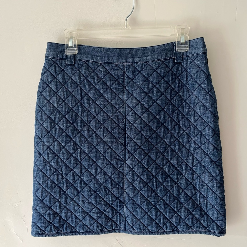 Brooks Brothers denim quilted skirt size 4 cotton 100%